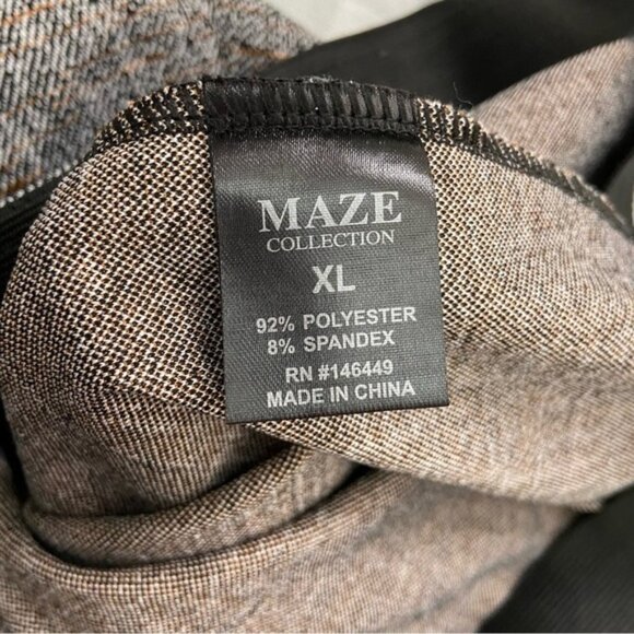 Maze trousers pants stretchy jersey brown black ecru white elastic waistband XL - Picture 9 of 12